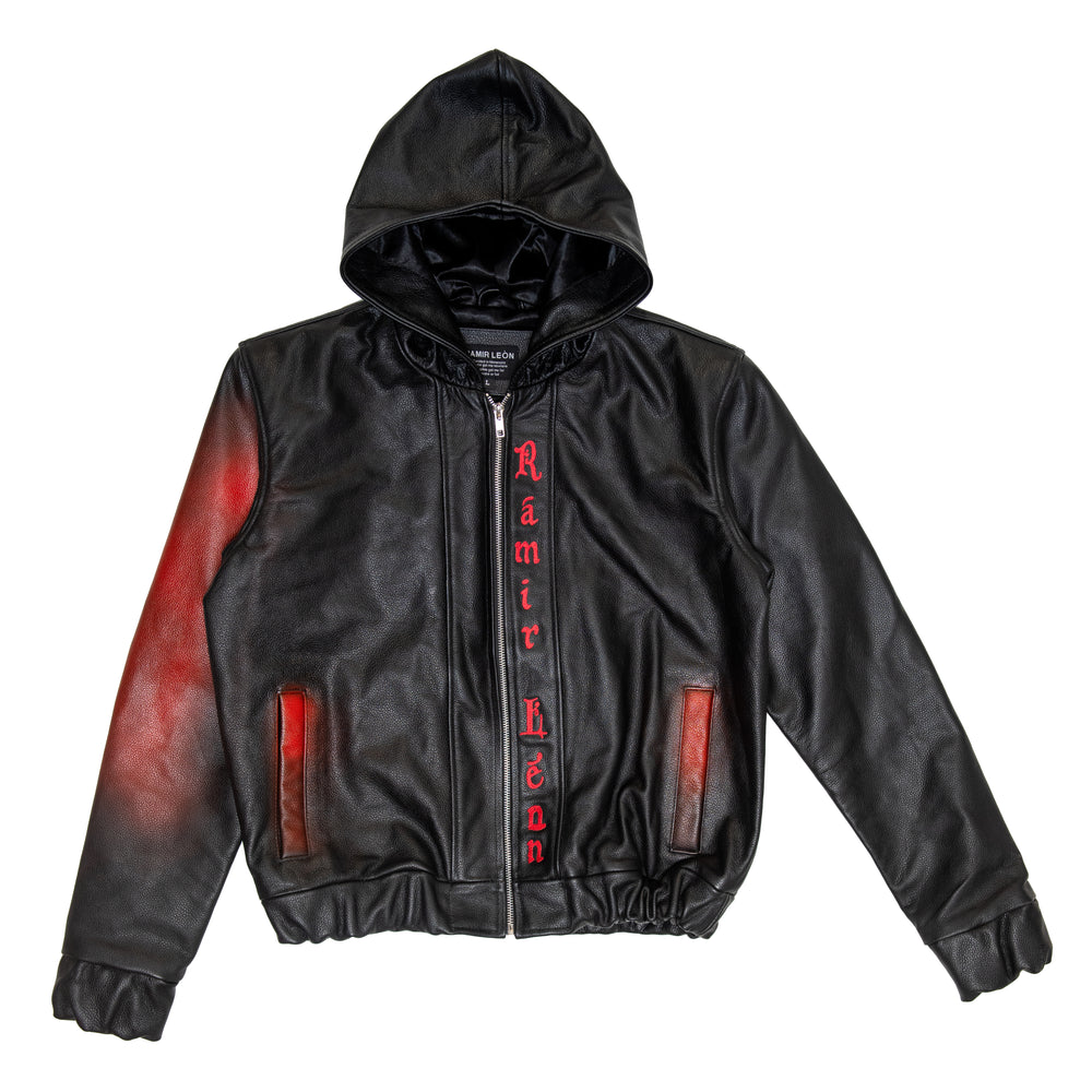 Elevate Star Leather Jacket - Crimson