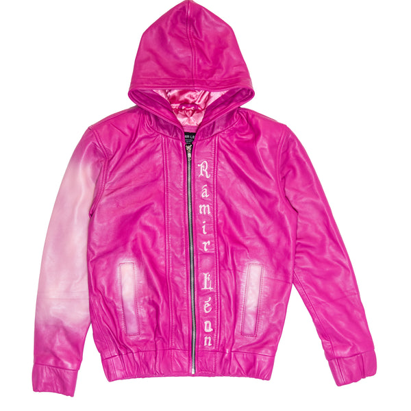 Elevate Star Leather Jacket – Pink