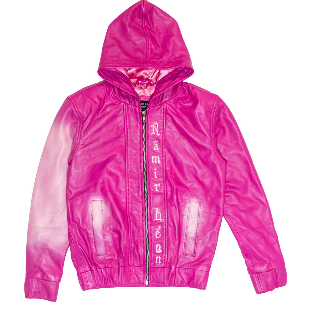 Elevate Star Leather Jacket – Pink