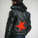 Elevate Star Leather Jacket - Crimson