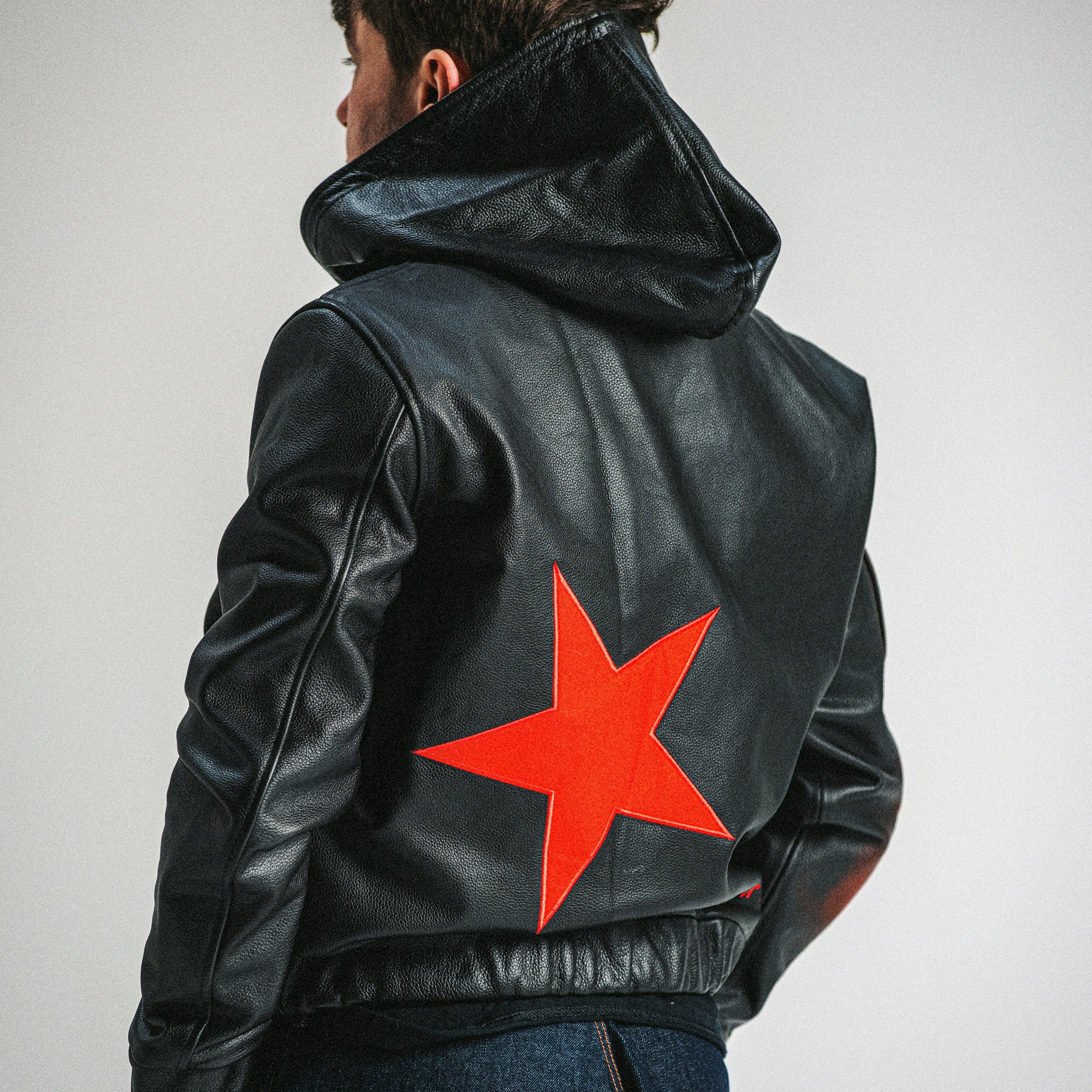 Elevate Star Leather Jacket - Crimson