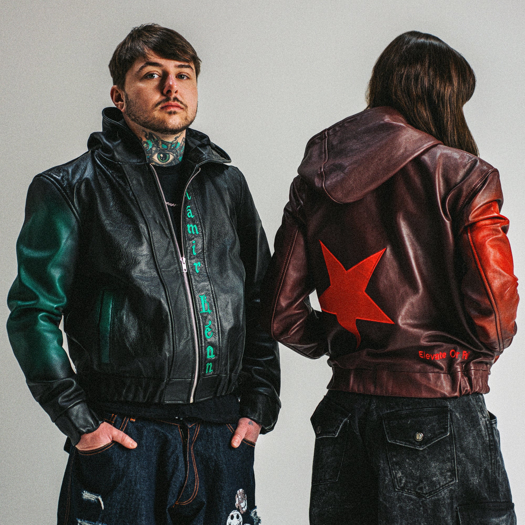 Elevate Star Leather Jacket – Emerald