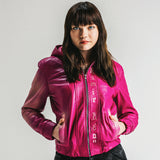 Elevate Star Leather Jacket – Pink